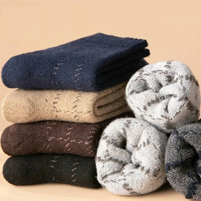 Logo personalizzato all\'ingrosso Calzini di lana accoglienti spessi calze invernali unisex Crew invernale