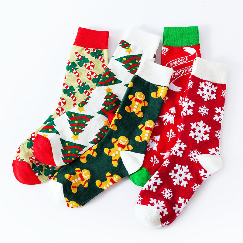 Custom cotton Christmas women crew socks winter socks.jpg